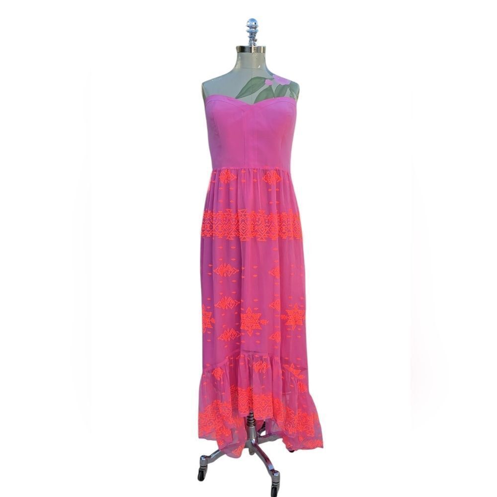 Pink Strapless Maxi Dress Size L - Picture 6 of 8